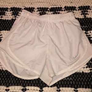 White nike running shorts